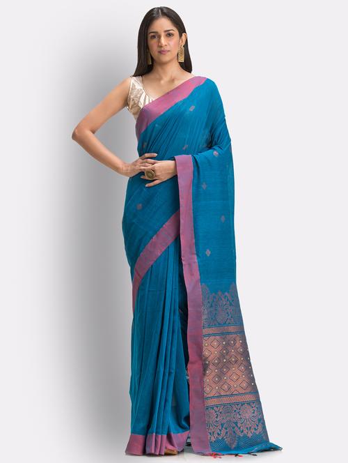 handloom jamdani saree - 18416900 - Very Small Image - 1