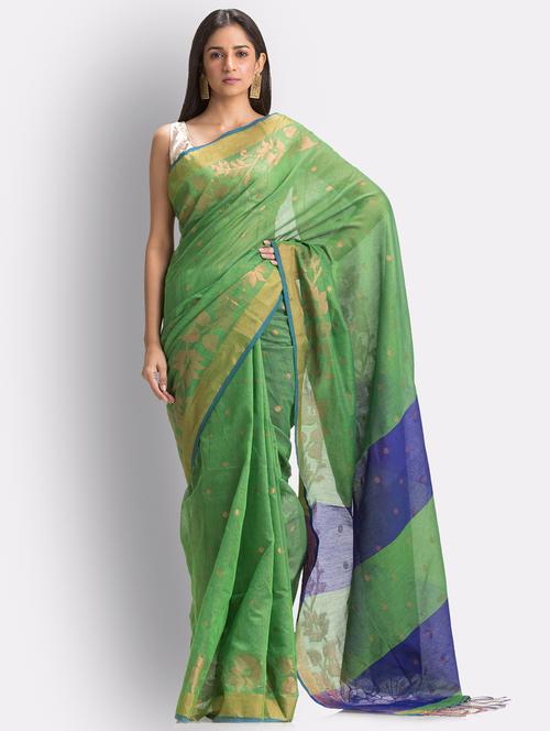 handloom jamdani saree with blouse - 18416904 - Very Small Image - 1