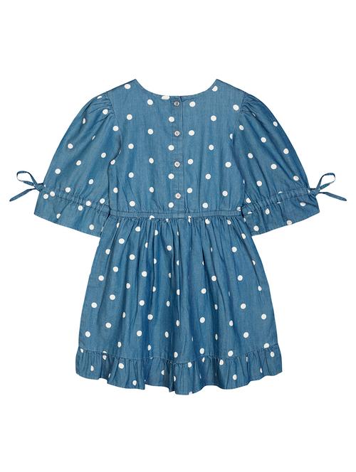 blue polka dot denim frock - 18417257 - Very Small Image - 1