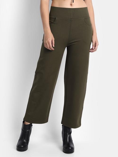 high rise solid flat front trouser - 18417347 - Very Small Image - 1