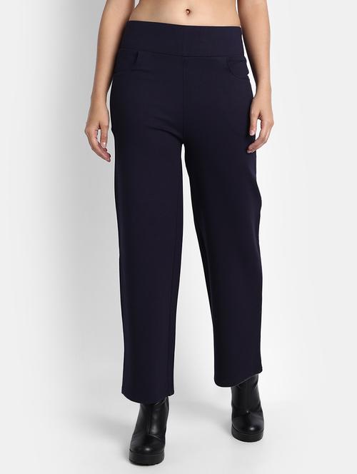 high rise solid flat front trouser - 18417348 - Very Small Image - 1
