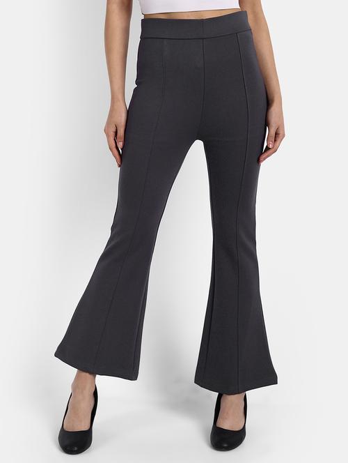high rise solid flat front trouser - 18417352 - Very Small Image - 1