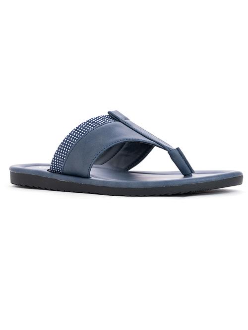 blue synthetic & mesh slip on flip flops - 18418233 - Very Small Image - 1