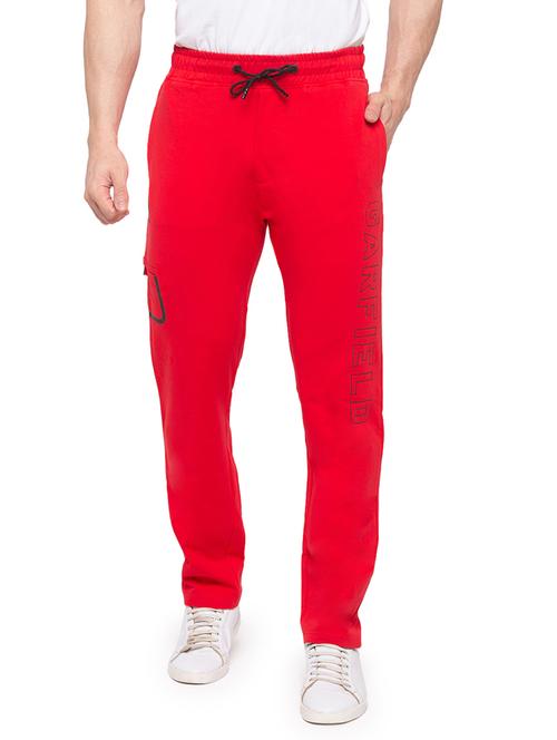 red solid full length track pant - 18418612 - Very Small Image - 1