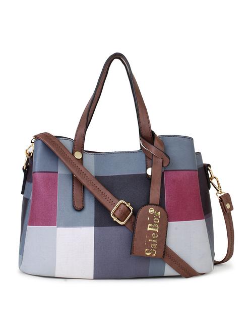 pink color block regular handbag - 18418752 - Very Small Image - 1