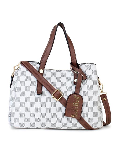 white checked regular handbag - 18418757 - Very Small Image - 1