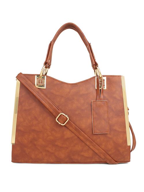 tan printed regular handbag - 18418759 - Very Small Image - 1