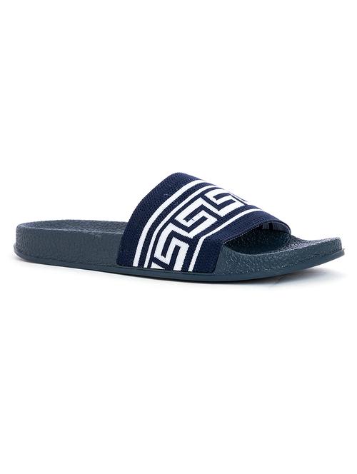 navy fabric slides flip flops - 18418840 - Very Small Image - 1