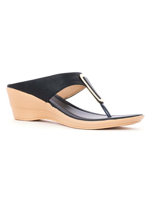 Black Synthetic Slip On Sandals - 18418881 - Very Small Image - 1