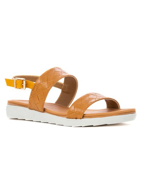 tan synthetic back strap sandals - 18418917 - Very Small Image - 1