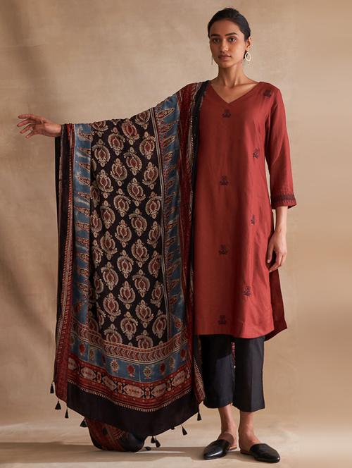 black viscose dupatta - 18420946 - Very Small Image - 1