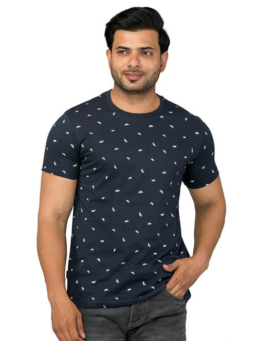 navy blue  all over print t-shirt - 18421650 - Very Small Image - 1