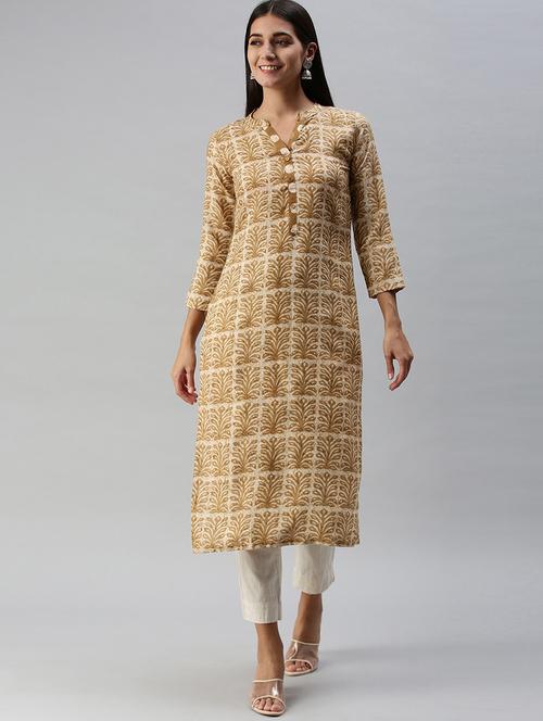 women's straight kurta - 18421700 - Very Small Image - 1