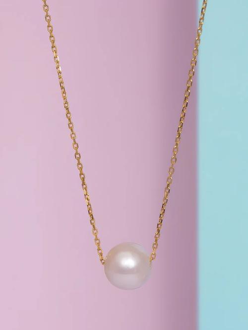 designer gold plated pearl stylish chain - 18422045 - Very Small Image - 1
