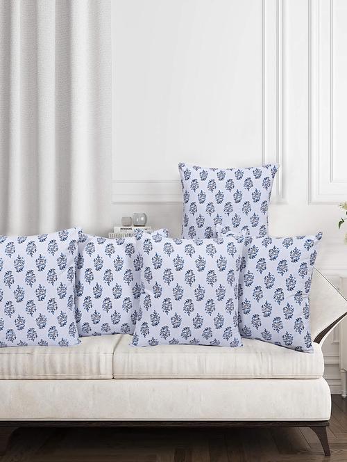 texstylehome pure cotton reversible jaipuri print 16x16 inches cushion cover - 18422298 - Very Small Image - 1