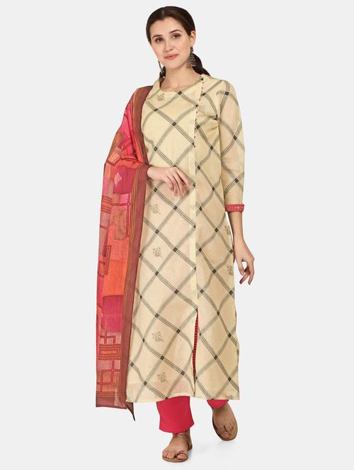 cream linen suit  set - 18422496 - Very Small Image - 1