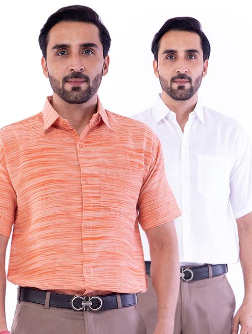 mens self design casual shirt - 18422752 - Very Small Image - 1