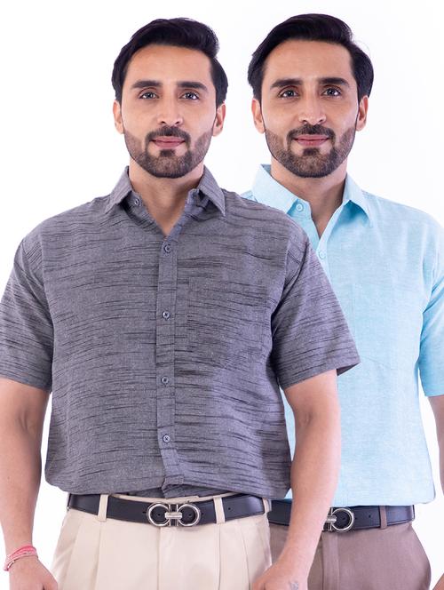 mens solids formal shirt - 18422781 - Very Small Image - 1