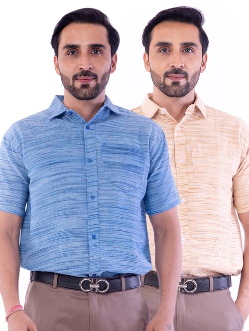 mens self design casual shirt - 18422881 - Very Small Image - 1