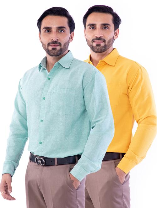 mens solid casual shirt - 18423040 - Very Small Image - 1