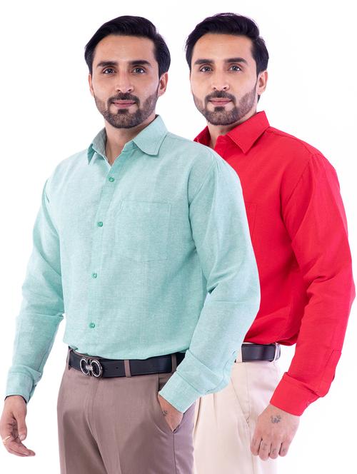 mens melange casual shirt - 18423043 - Very Small Image - 1