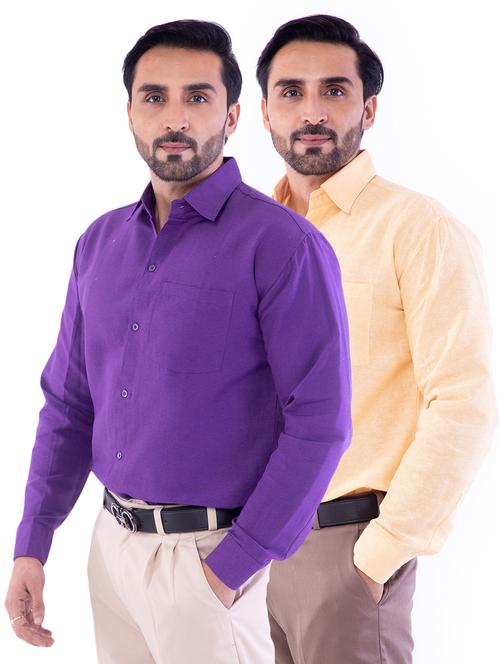 mens melange casual shirt - 18423067 - Very Small Image - 1