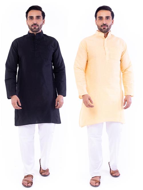 set of 2 solid kurta - 18423079 - Very Small Image - 1