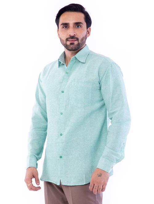 mens solid casual shirt - 18423080 - Very Small Image - 1