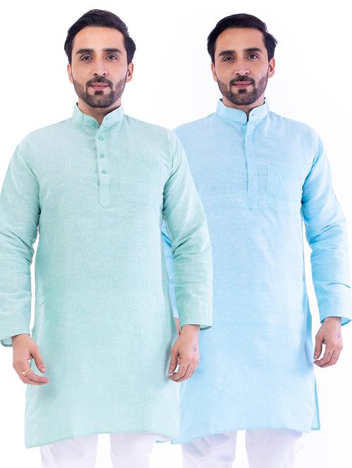 set of 2 solid medium kurta - 18423348 - Very Small Image - 1