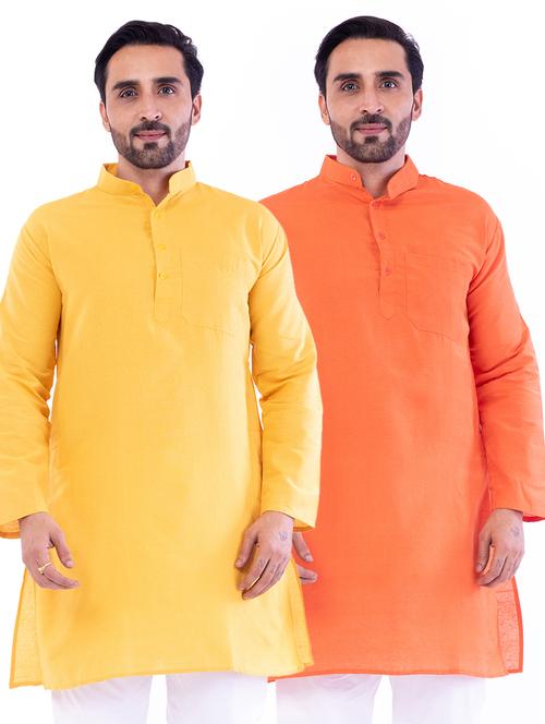 set of 2 solid medium kurta - 18423504 - Very Small Image - 1