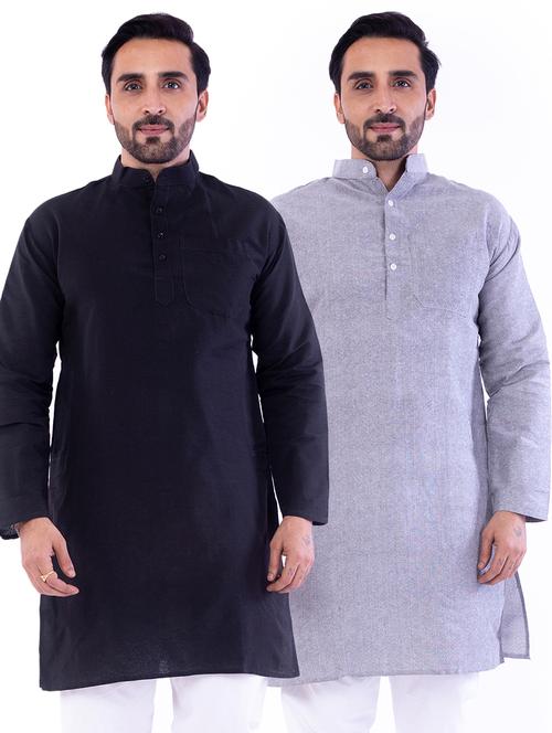 set of 2 solid medium kurta - 18423517 - Very Small Image - 1