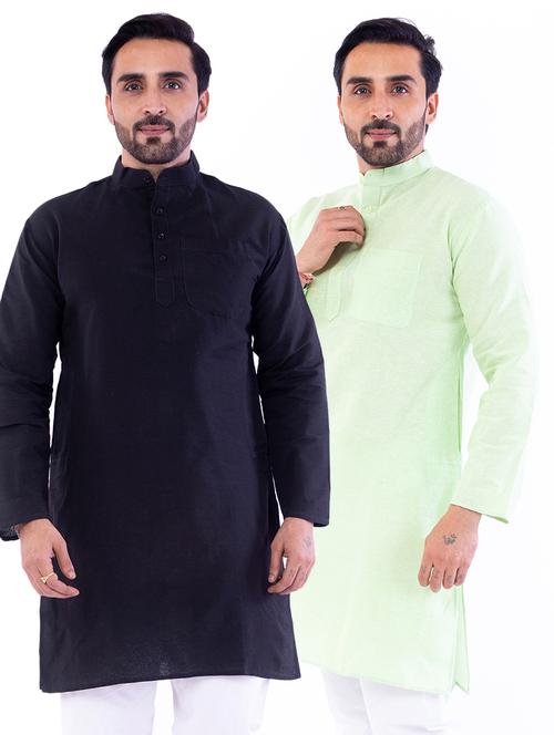 set of 2 solid medium kurta - 18423522 - Very Small Image - 1