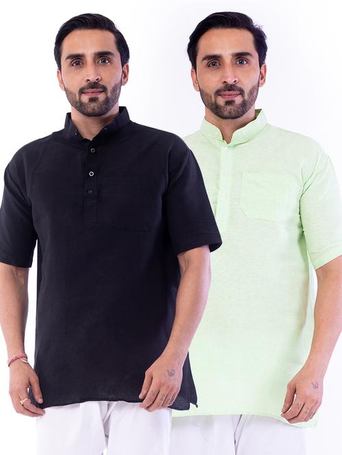 set of 2 solid short kurta - 18423533 - Very Small Image - 1
