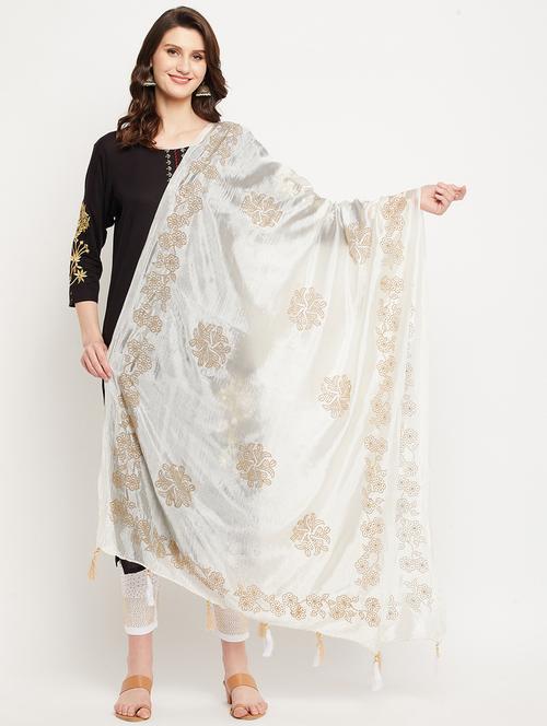 white woven embellished dupatta - 18423768 - Very Small Image - 1