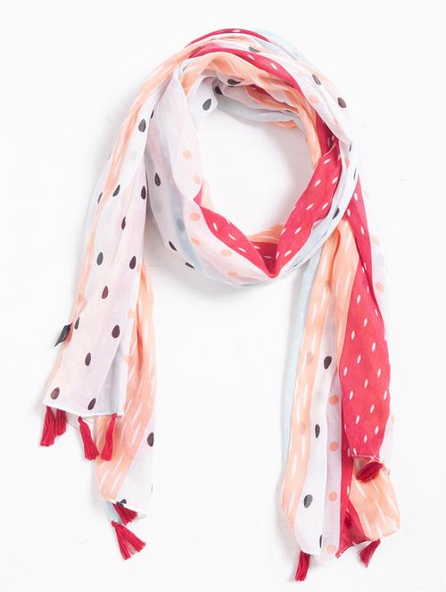 white printed scarf - 18424345 - Very Small Image - 1