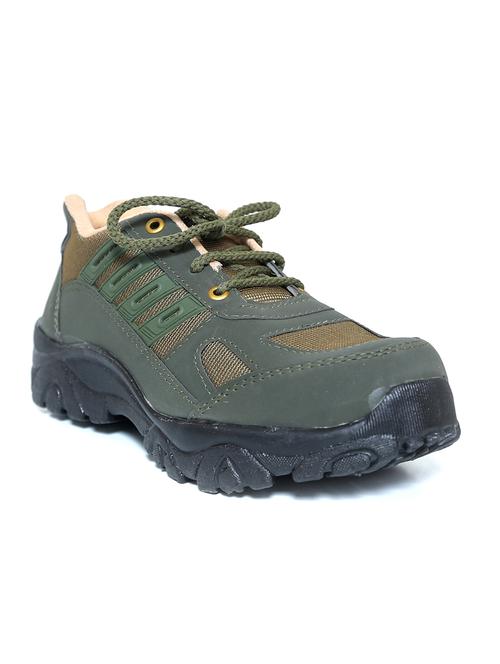 men olive lace up trekking shoes - 18425011 - Very Small Image - 1