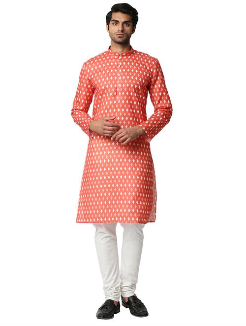 red ikat kurta - 18425426 - Very Small Image - 1