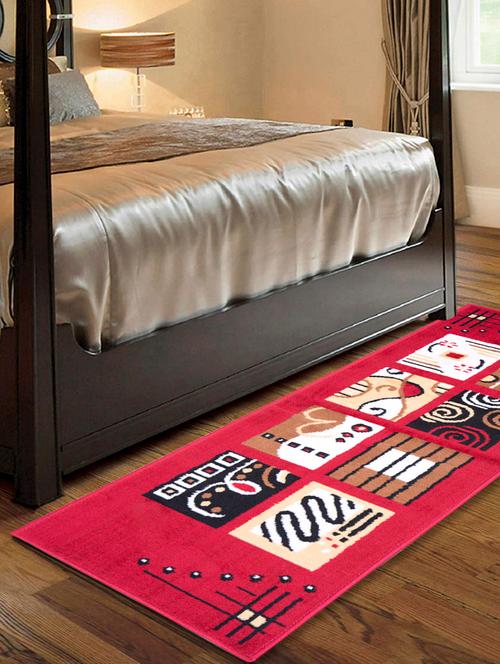 gaba rugs polypropylene decorative bedside/kitchen runner -50x150 cm, red - 18425508 - Very Small Image - 1