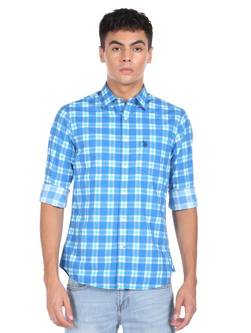mens checks casual shirt - 18426261 - Very Small Image - 1