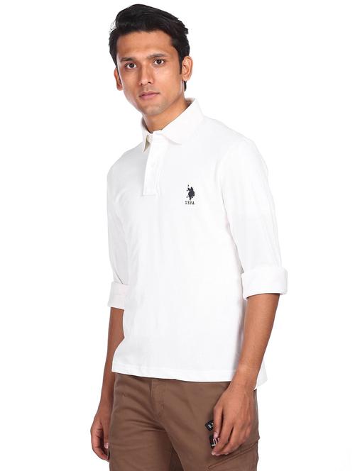white solid polo t-shirt - 18426294 - Very Small Image - 1