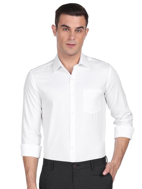 white solid formal shirt - 18426461 - Very Small Image - 1