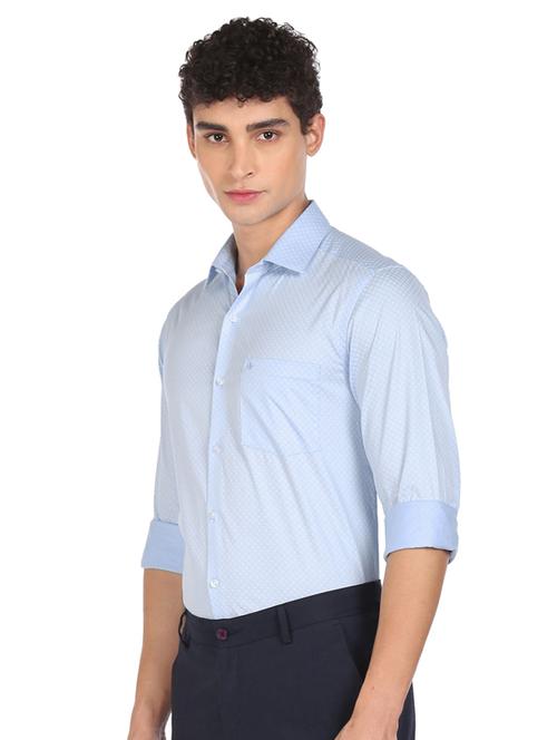 light-blue printed formal shirt - 18426568 - Very Small Image - 1