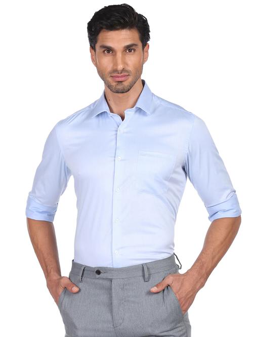 light-blue solid formal shirt - 18426576 - Very Small Image - 1
