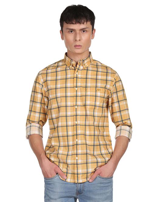 yellow checkered casual shirt - 18426583 - Very Small Image - 1