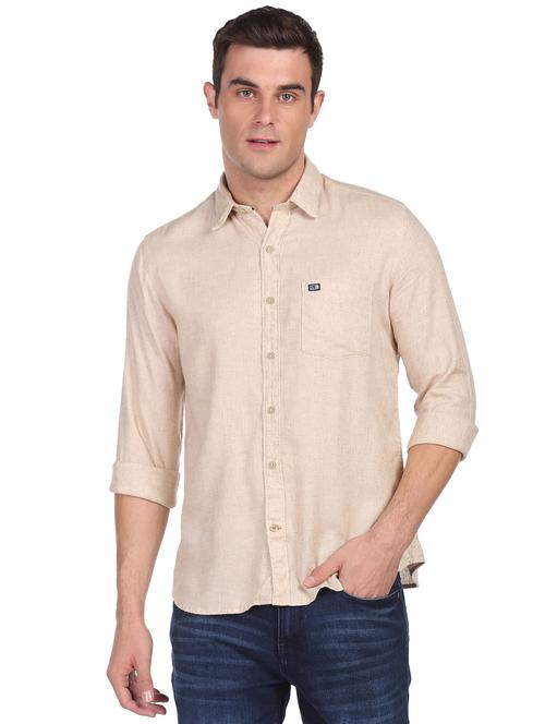 mens self design casual shirt - 18426609 - Very Small Image - 1