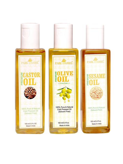 park daniel sesame oil, olive oil, castor oil- 3 bottles(300 ml) - 18428134 - Very Small Image - 1