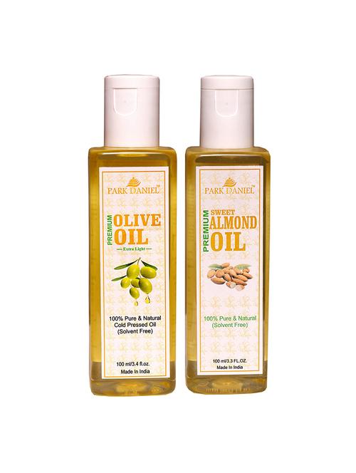 park daniel olive oil & almond oil- 2 no.100 ml bottles(200 ml) - 18428205 - Very Small Image - 1