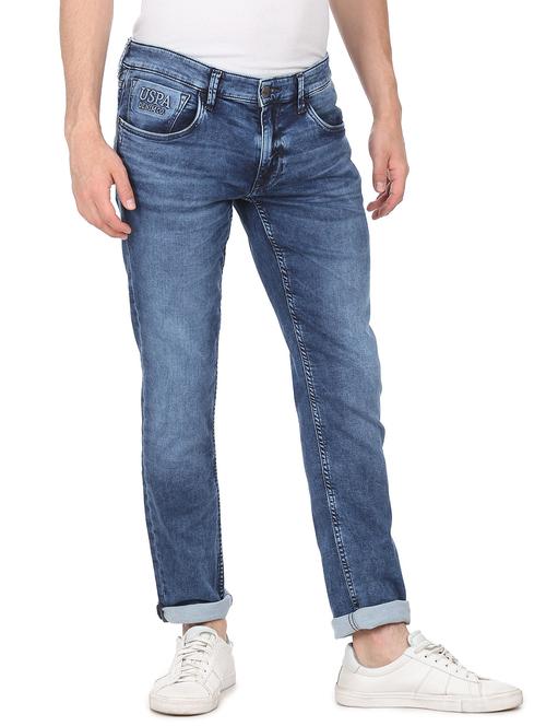 navy-blue light-washed denim jean - 18428916 - Very Small Image - 1