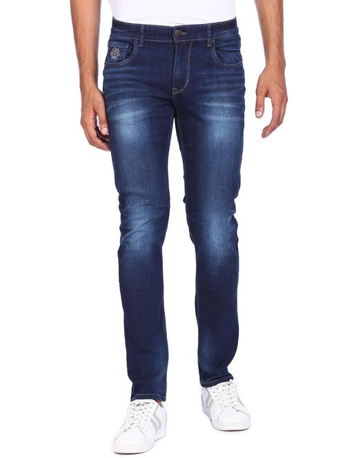 navy-blue light-washed denim jean - 18428925 - Very Small Image - 1