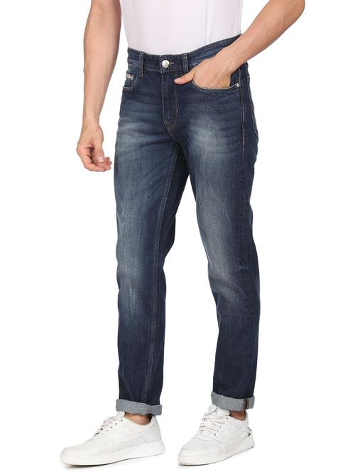 navy-blue light-washed denim jean - 18428938 - Very Small Image - 1